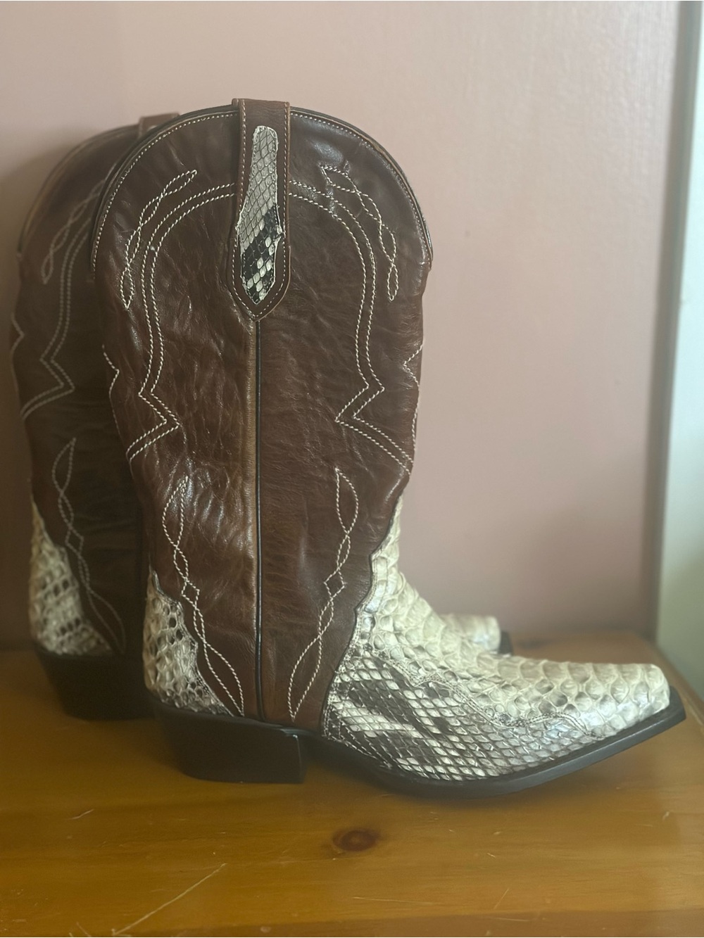 J.B. Dillon Women’s Genuine Python Cowboy Boots 7.5B